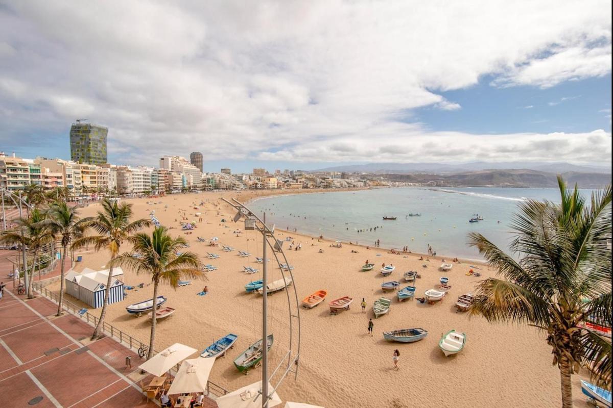 En Primera Linea De La Playa De Las Canteras Vista Al Mar Лас-Пальмас-де-Гран-Канария Экстерьер фото
